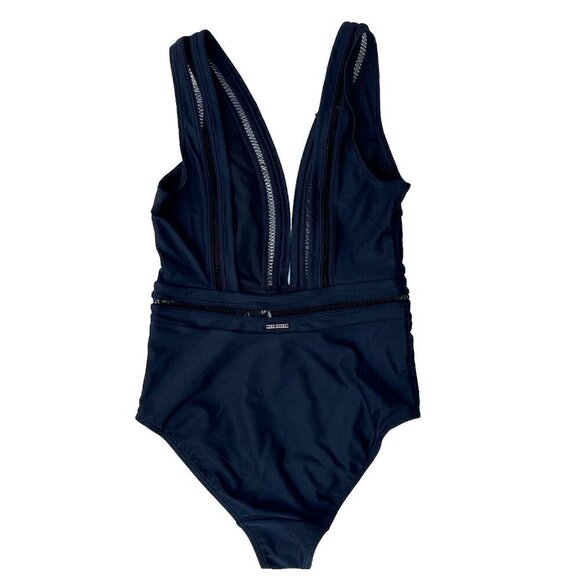 Ted Baker London Black Pointelle Deep V One Piece Swimsuit size 1= 4 US - Picture 8 of 12